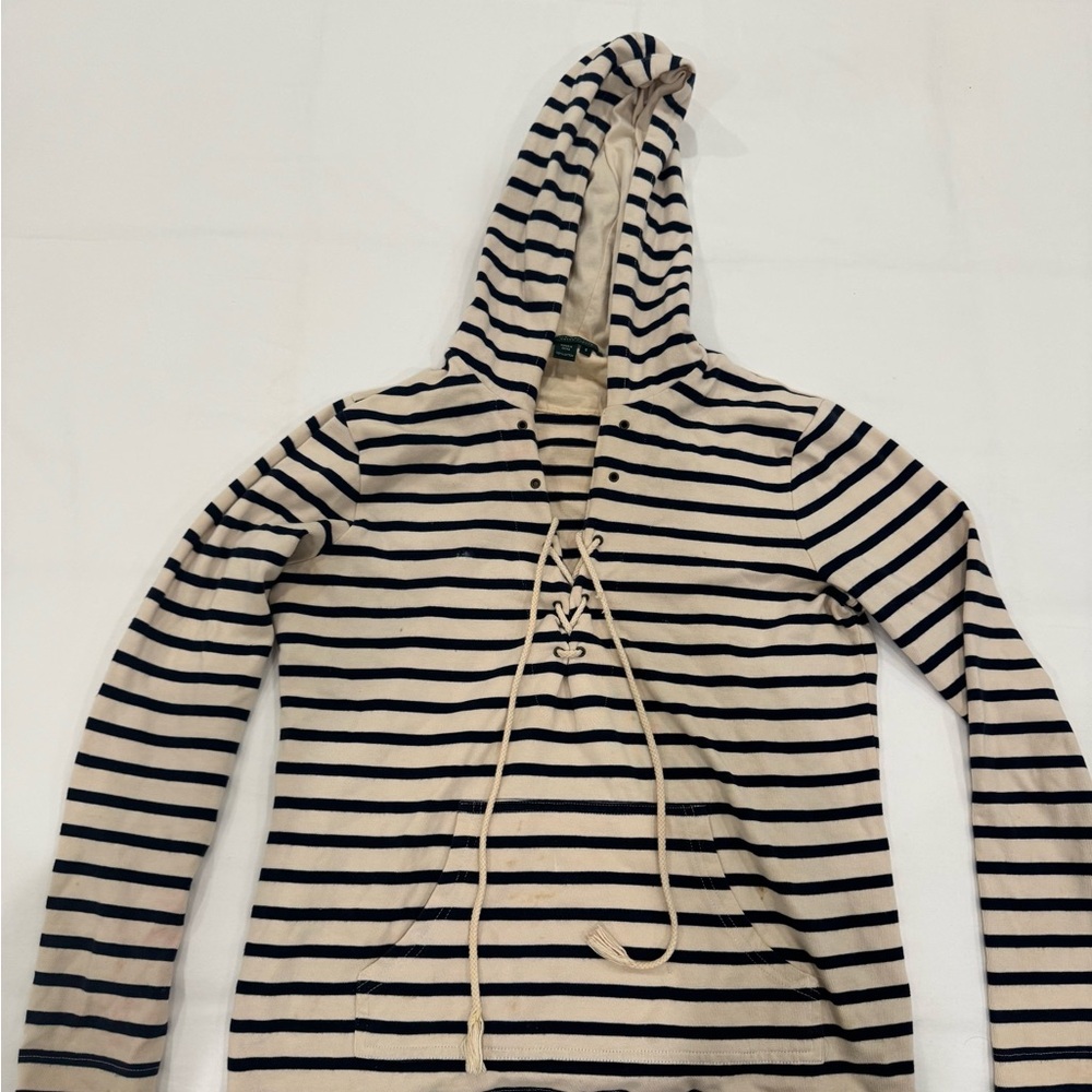 Ralph Lauren Striped Cream and Black Hoodie Sweater